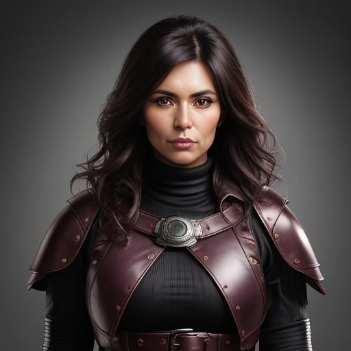 Mexican Woman in Steel Armor Portrait