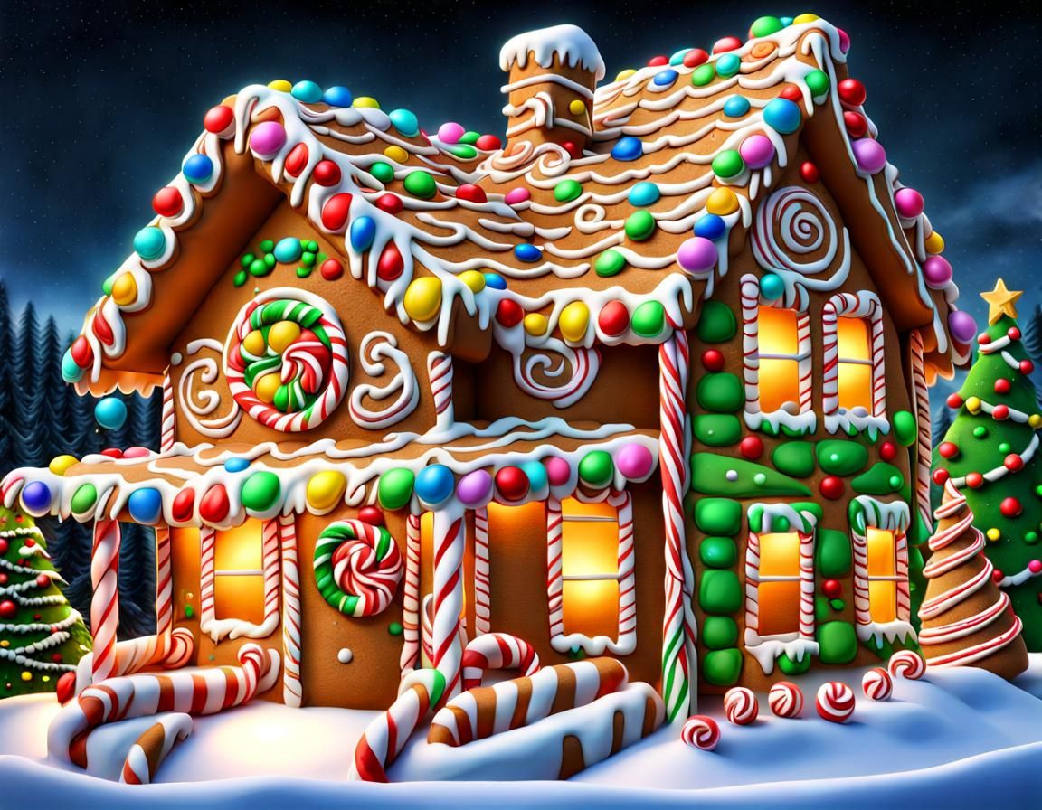 Christmas Gingerbread House in a Rainforest