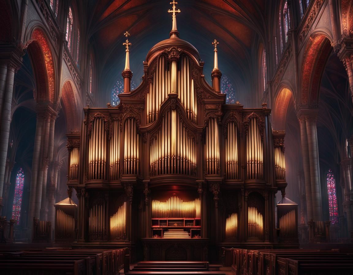 Colorful New Wave Church Pipe Organ in Disco Style