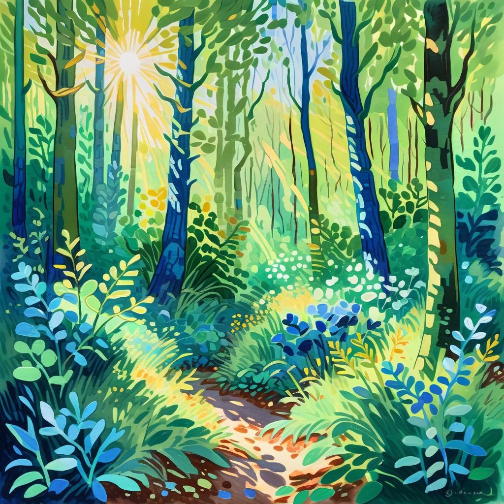 Vibrant Neo-Impressionist Masterpiece: Ecological Harmony in...