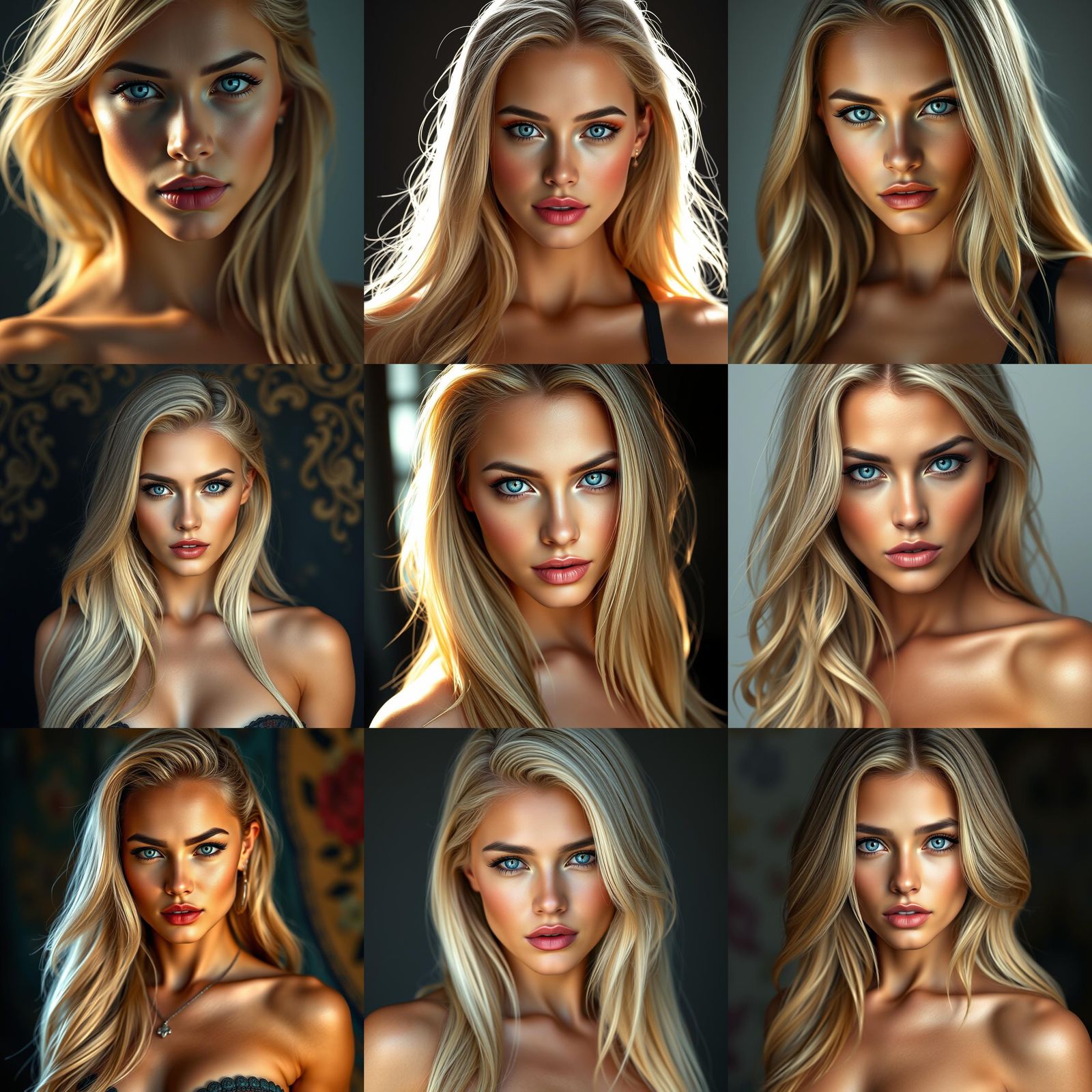 Stunning Latina with Blonde Hair, Hyperdetailed Portrait