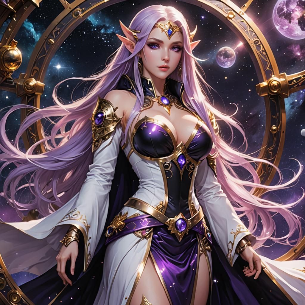 Astral Elf Goddess on Spaceship Deck