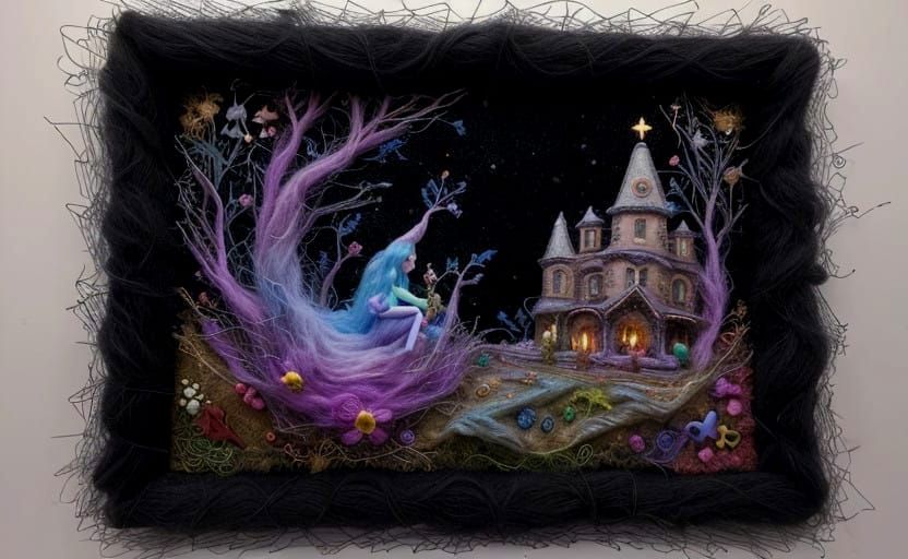 Whimsical Felted Wool Christmas Sweater in Vibrant Colors