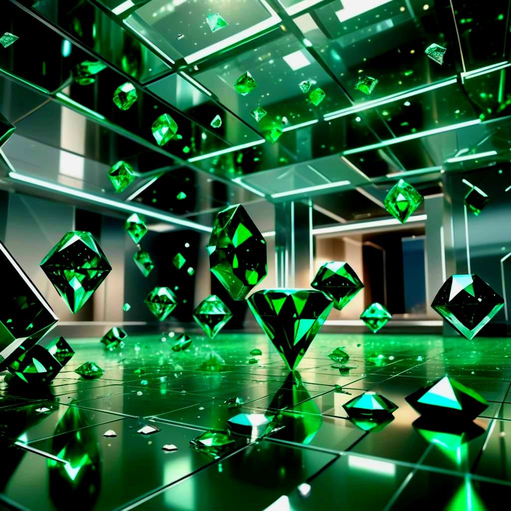 3D Matrix Room of Diamonds and Emeralds