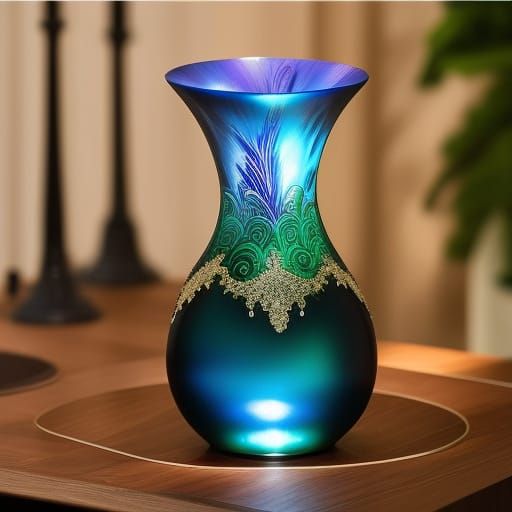 Iridescent Art Nouveau Glowing Vase