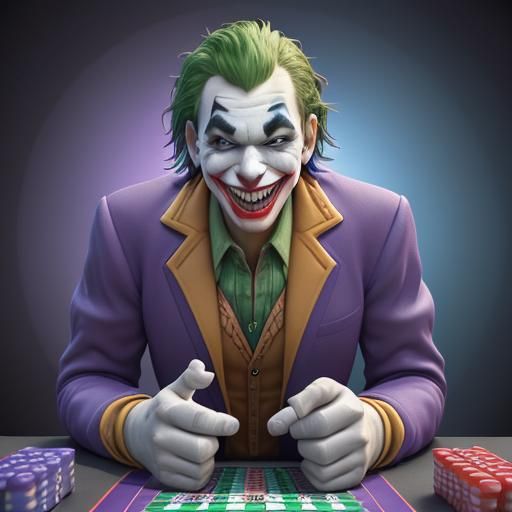 Joker laughing smiles big giant ,playing bingo