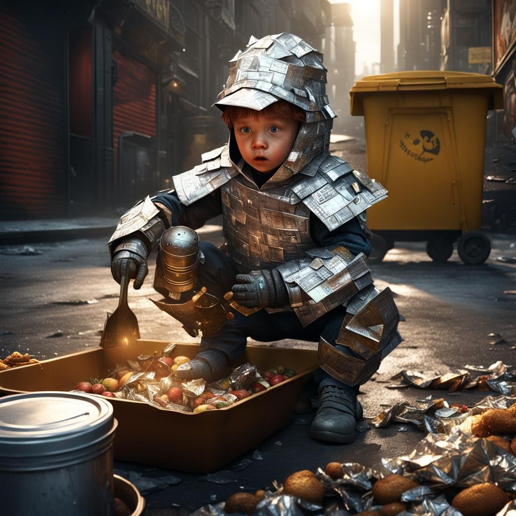 Toddler Scavenger in Dark Fantasy Style