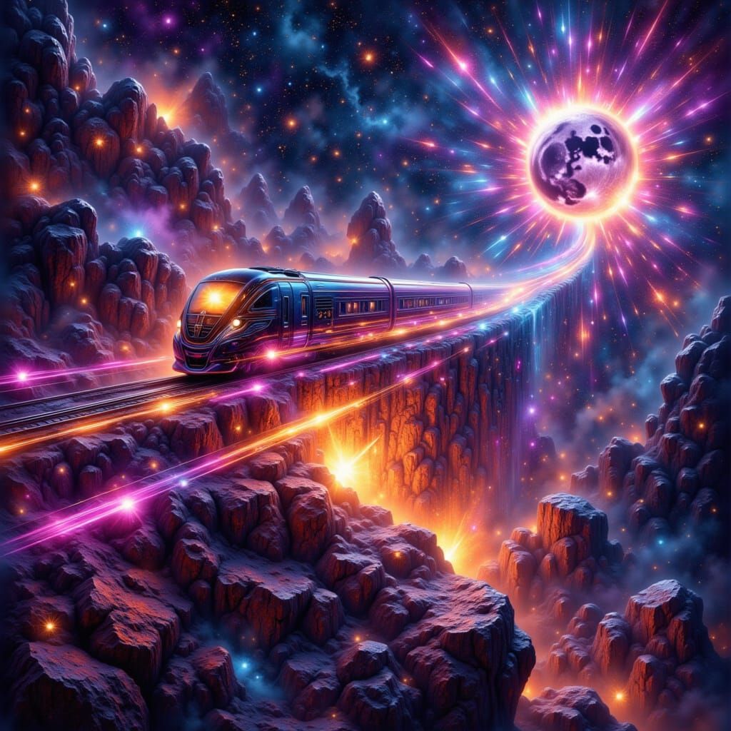 Psychedelic Laser Train in Deep Space