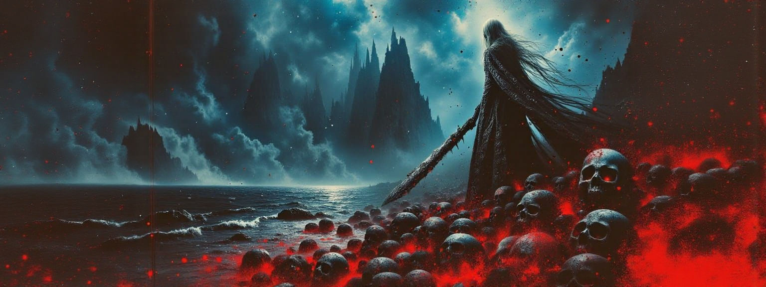 Viking Necromancer Warrior in Dark Impasto Painting