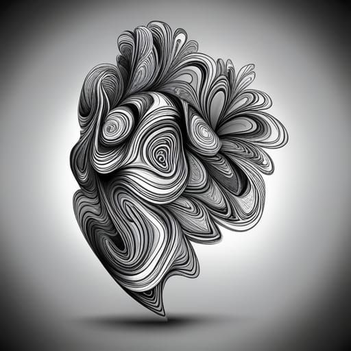 Abstract Vector Fractal with 3D Shading