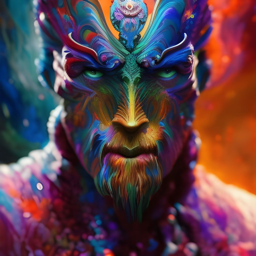 Psychedelic Night Terror in Expressionist Style