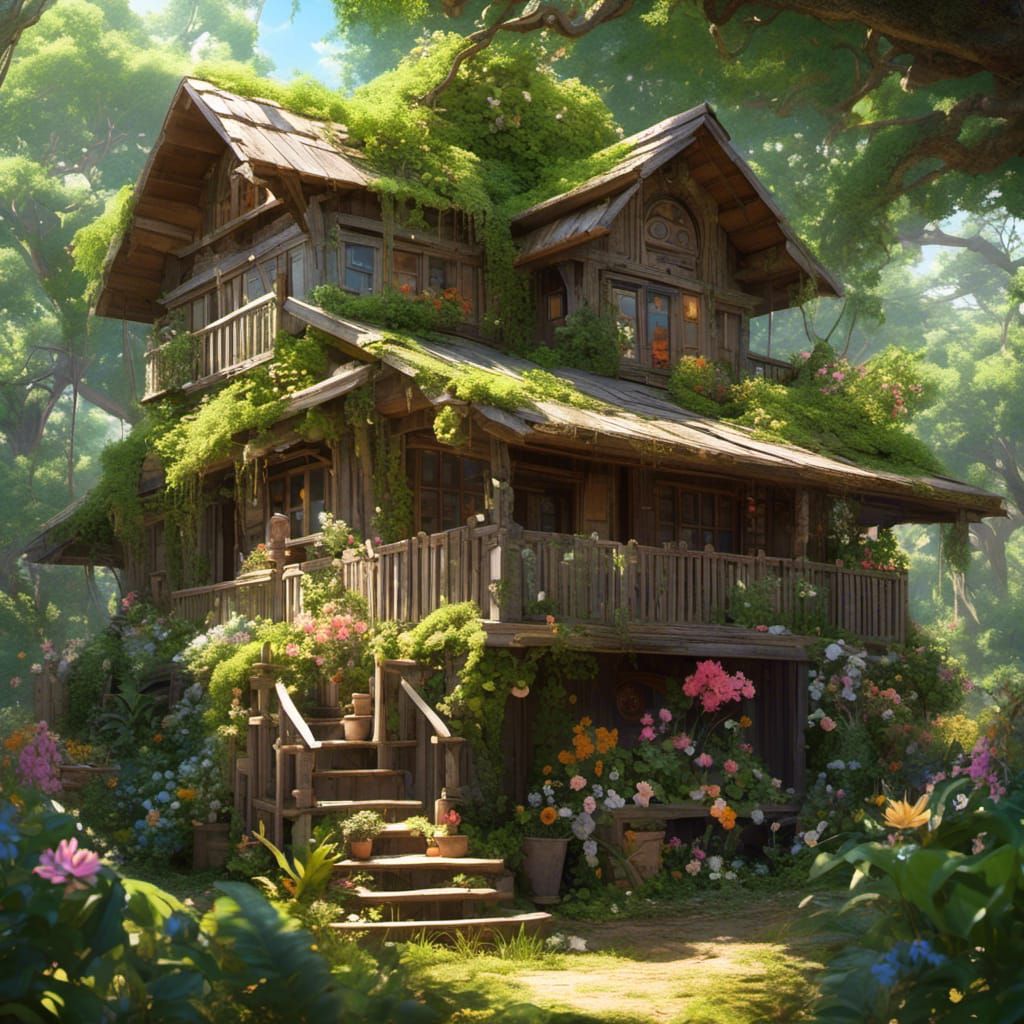 Hyperrealistic Beachfront Tiny House with Pets