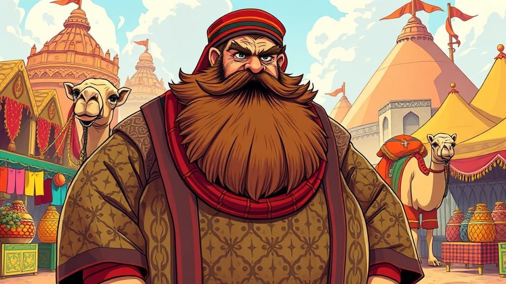 Confident Sultan in Traditional Middle Eastern Attire