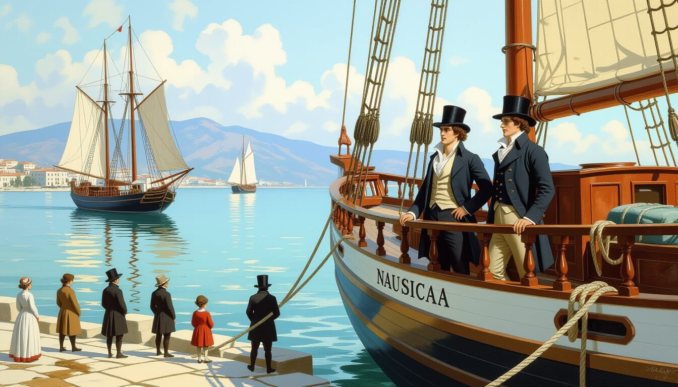 Lord Byron Arrives in Mesolongi, Greece, 1809