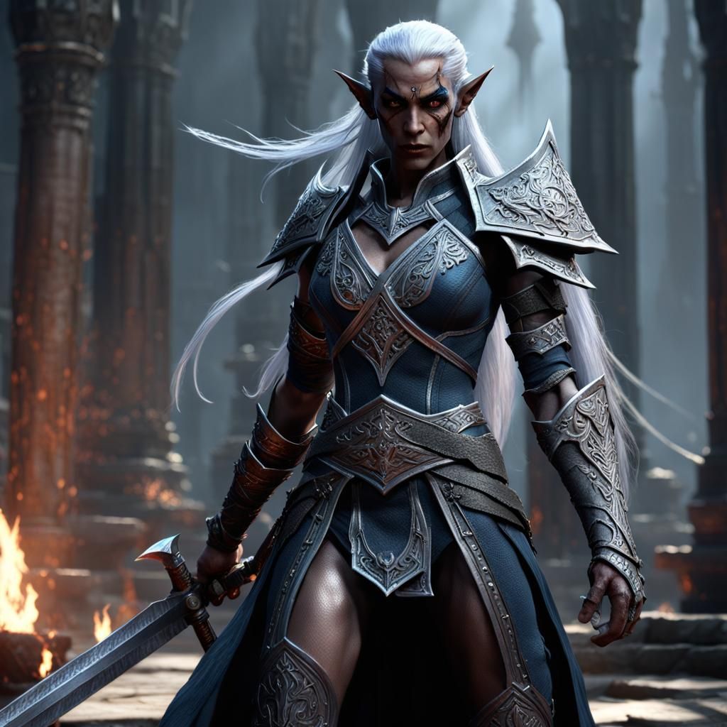 Dark Elf Maeglin Forging a Sword in Unreal Engine