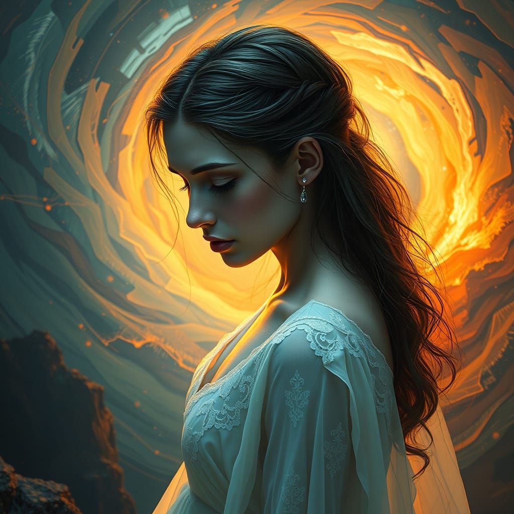 A Sorrowful Figure at the Edge of Eternity