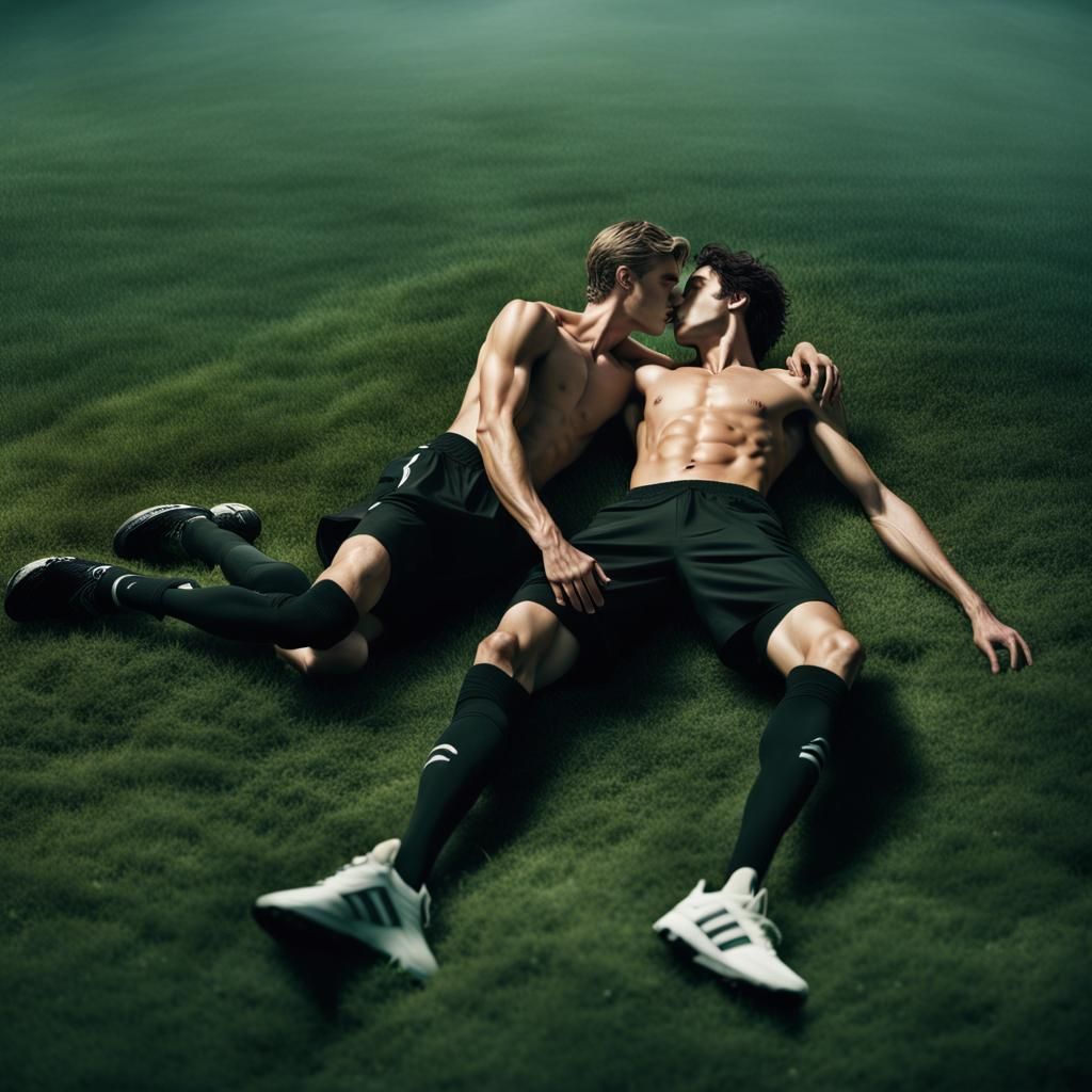 Intimate Park Scene: Two Celebrities Embrace