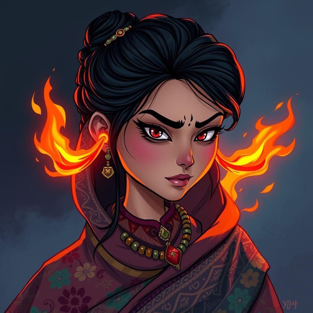 Flaming Ears: Fantasy Woman Listening Intently