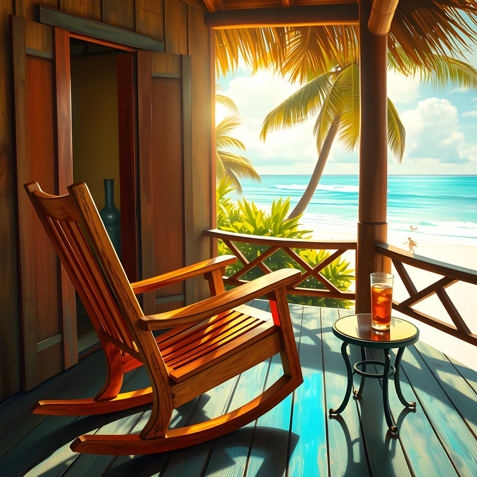 Tropical Beach Shack Verandah in Exotic Style