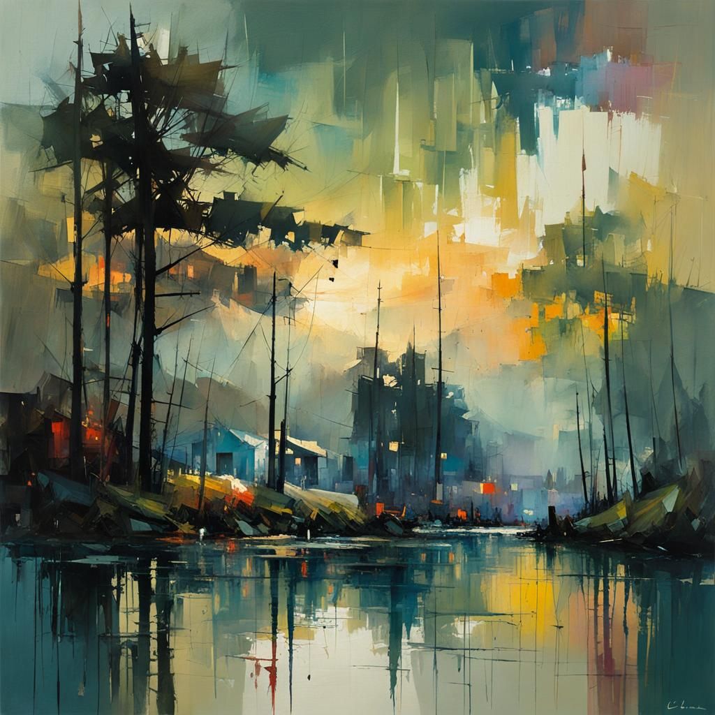 New Morning Arising: Mixed Media Abstract