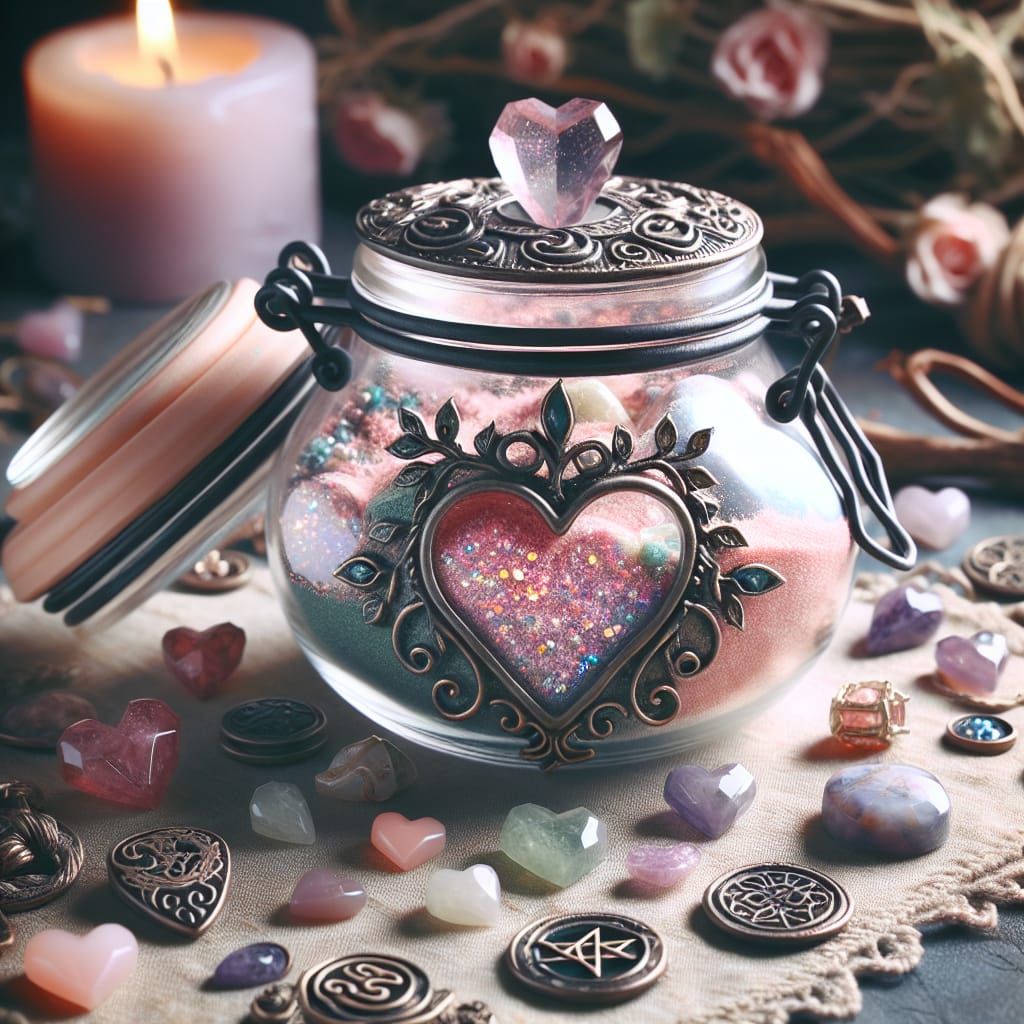 Aphrodite: Witchcore Spell Powder in Ornate Heart Jar
