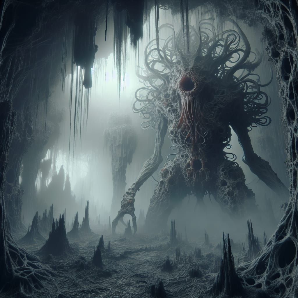 Photorealistic Azathoth in Heavy Fog: Eldritch Horror
