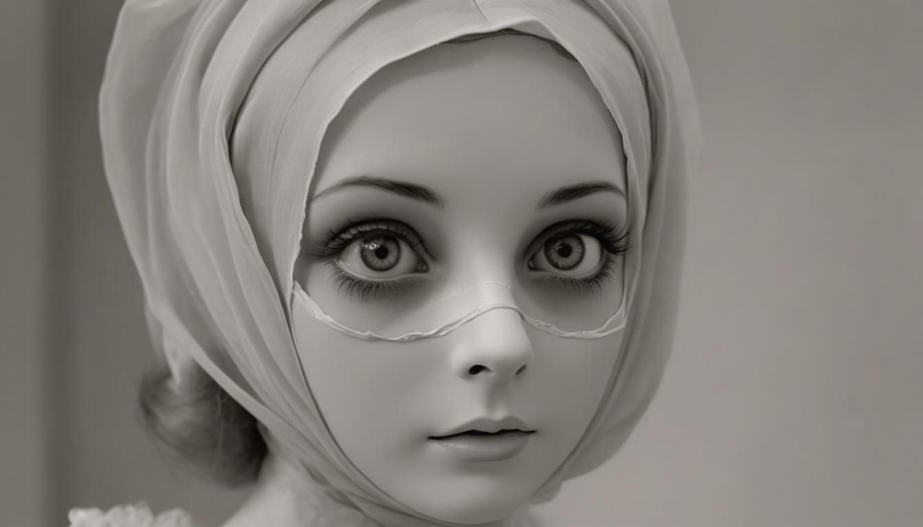 Surreal Face with Intense Eyes