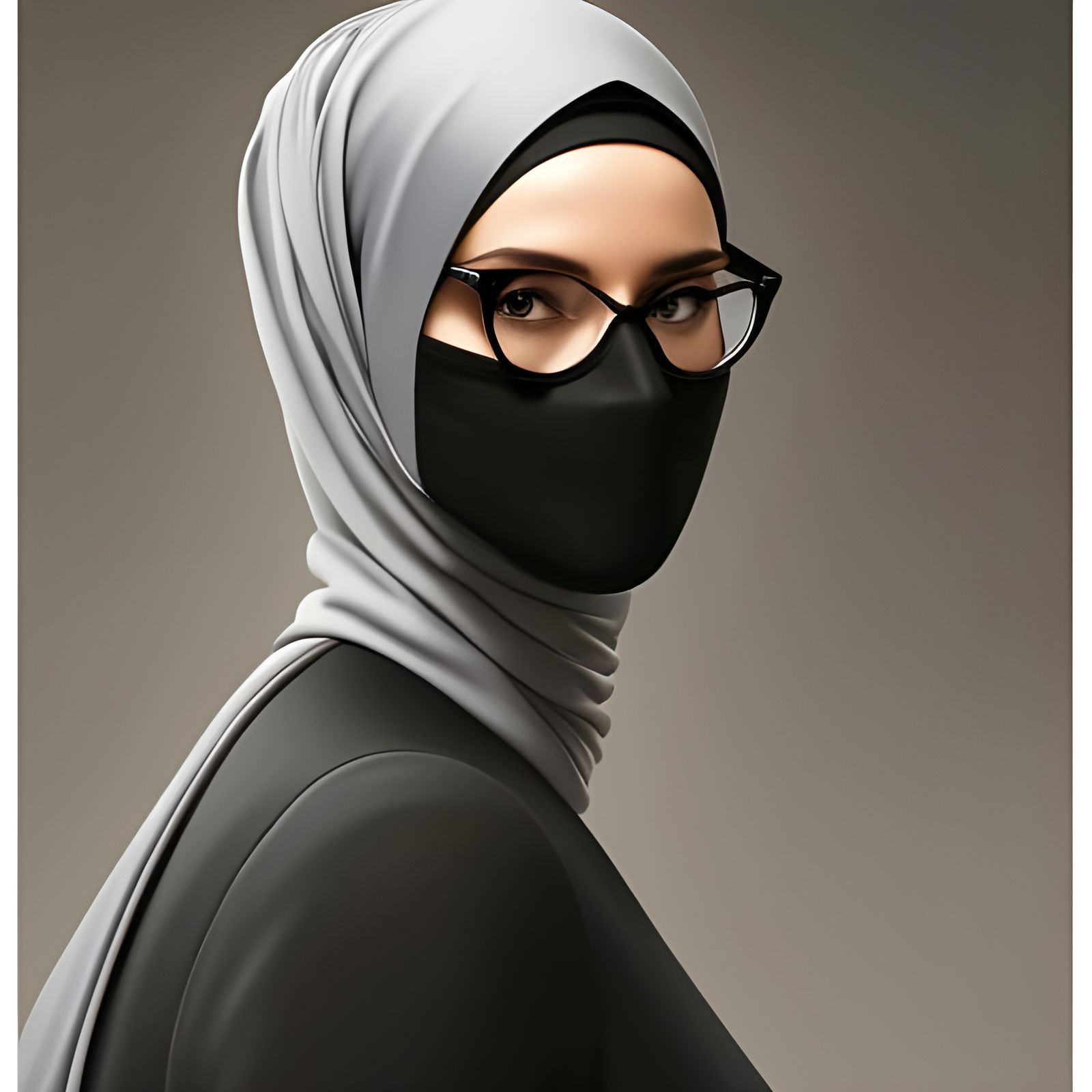 Curvy Woman in Hijab: Hyperdetailed Digital Portrait