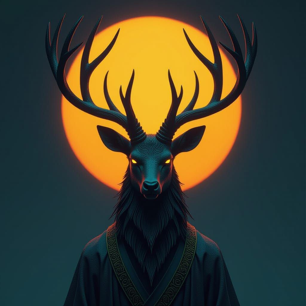 Deer God in Dark Fantasy Concept Art