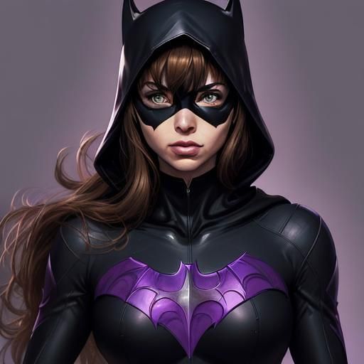 Comic Book Woman in Hooded Suit