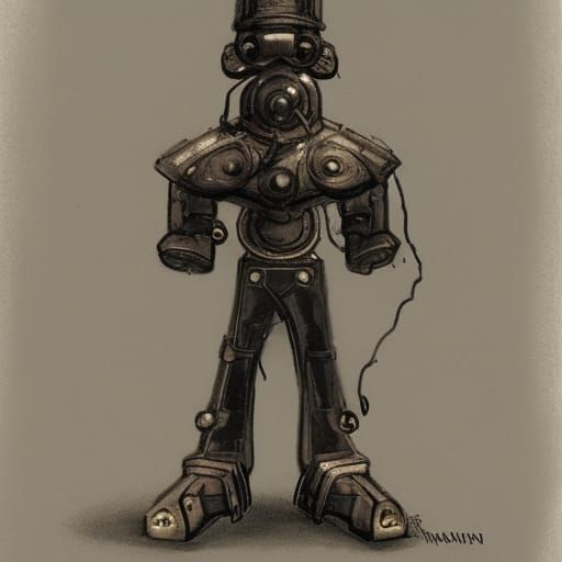 Steampunk Robot Portrait in 8K Resolution