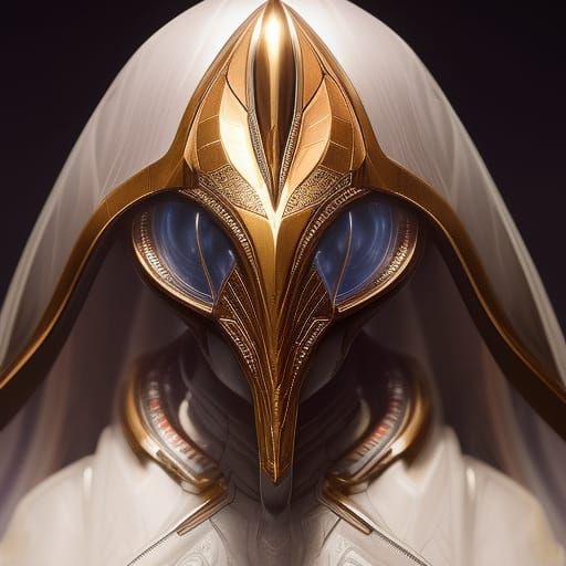 Alien Entity Portrait in Sci-Fi Medieval Style