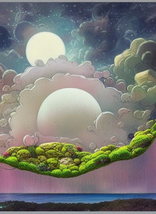 Fantasy Floating Island in Glass Jar