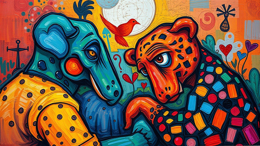 Vibrant Scene in Fauvist Style with Bold Brushstrokes