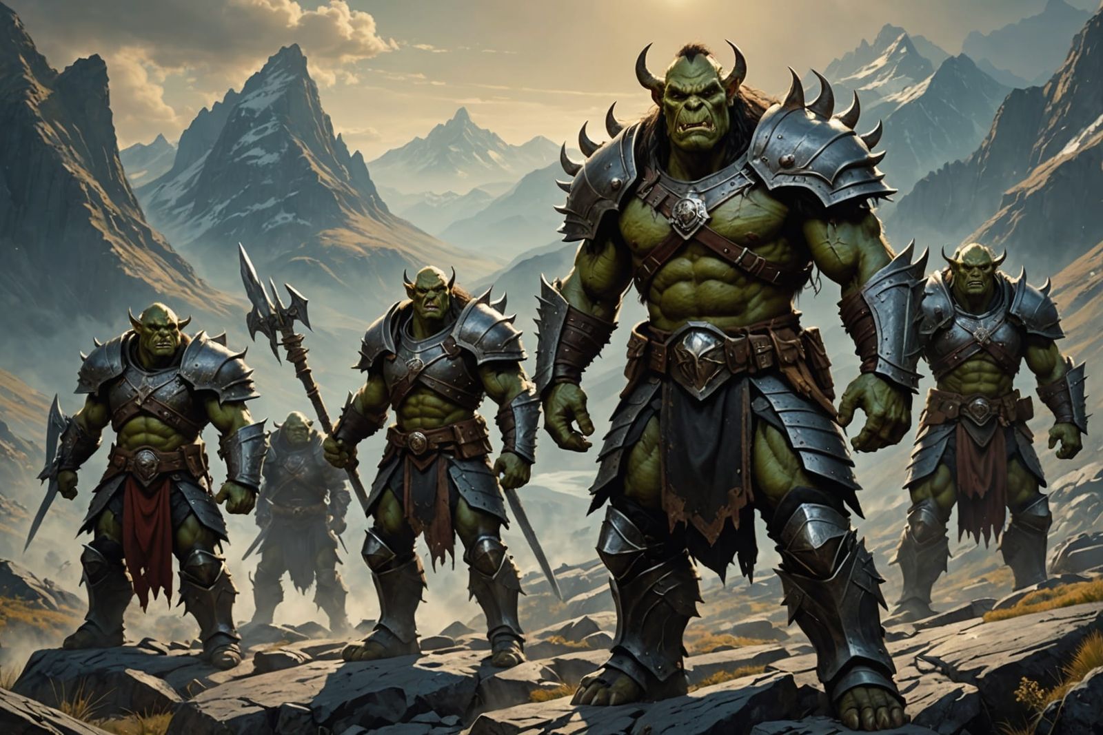 Orc Warriors in Mountainous Landscape