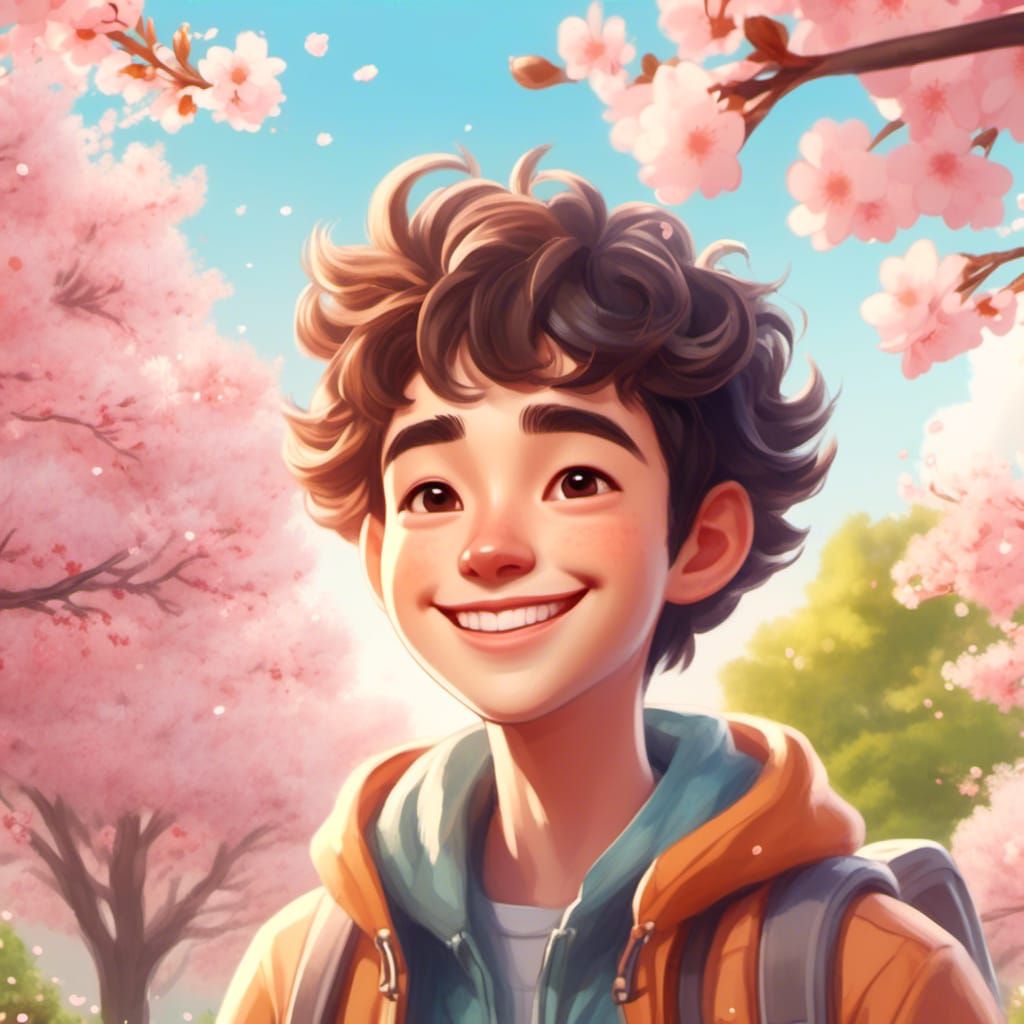 Anime Upperclassman Portrait in Watercolor Style