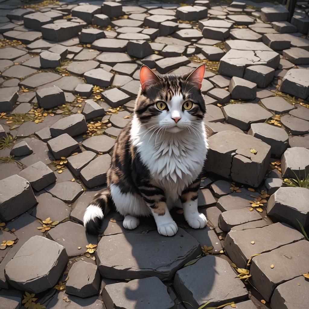 Cat and Mouse Chase in Anime Style