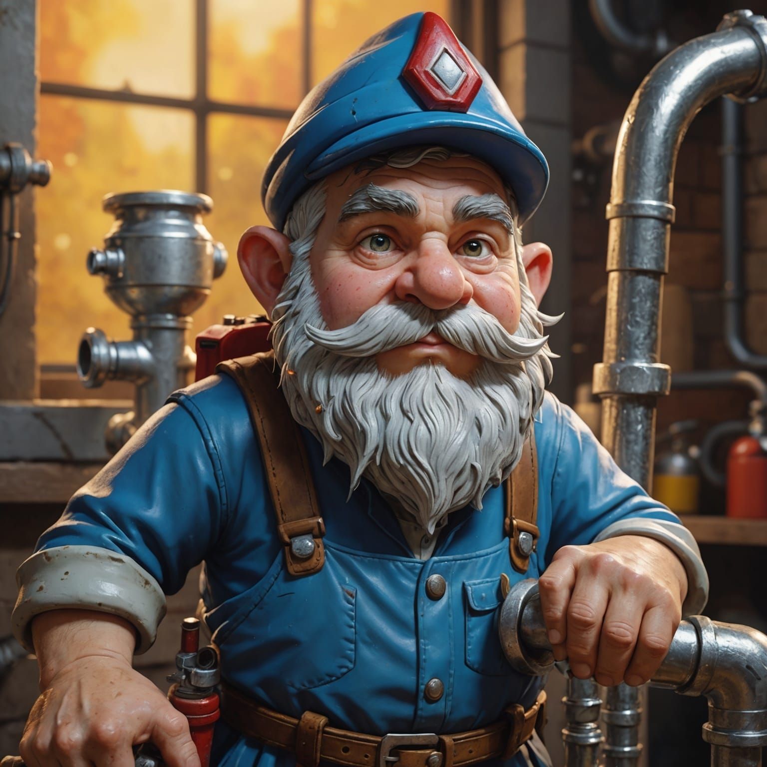 Hyperrealistic Gnome Plumber Concept Art