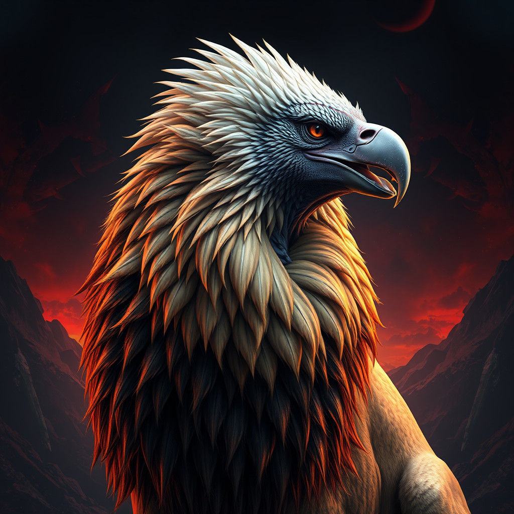 Lion Body, Vulture Head: Fantasy Concept Art