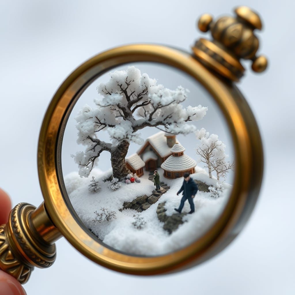 Enchanted Miniature World Inside Magnifying Glass