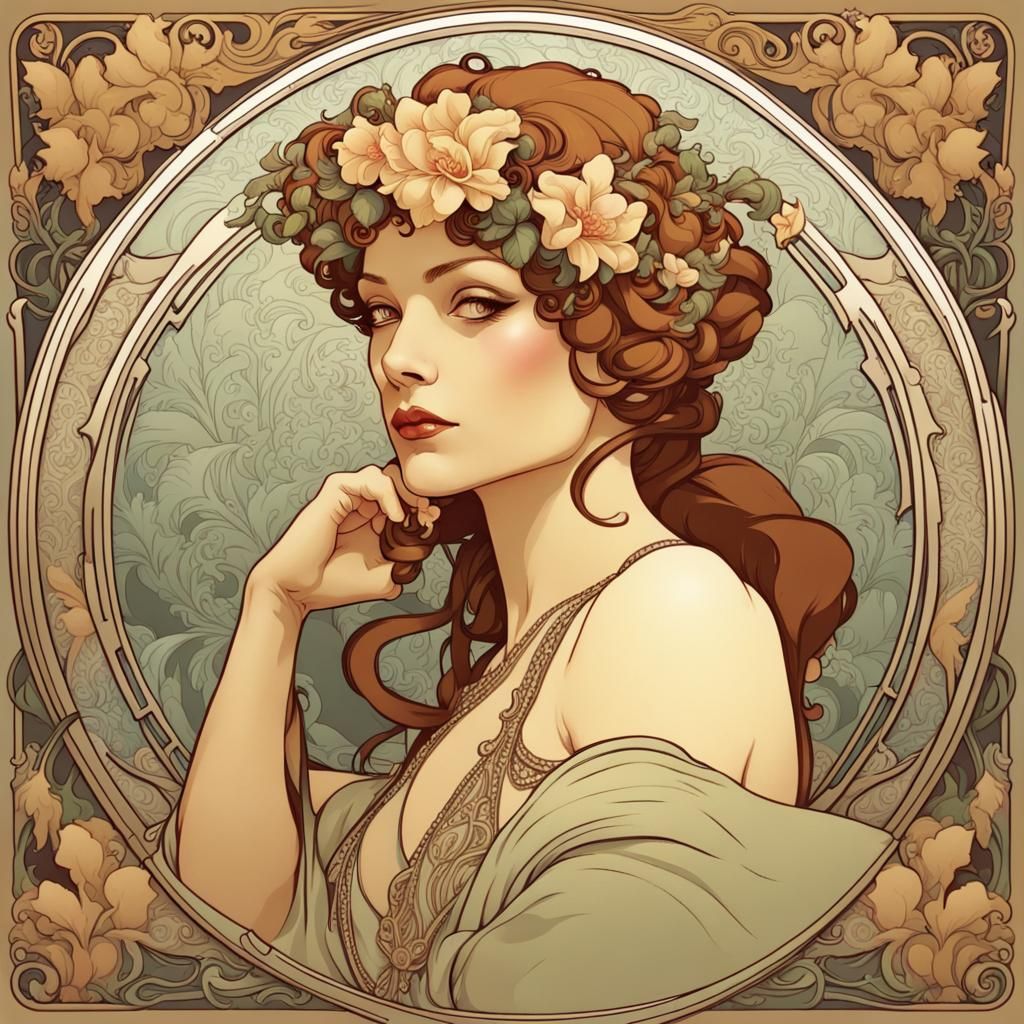 Portraits in Art Nouveau Style of Alphonse Mucha
