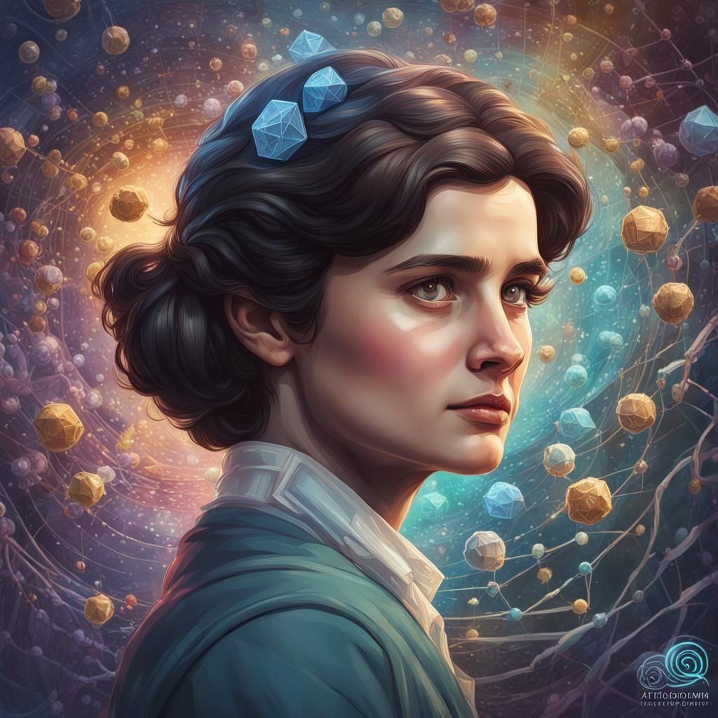 Rosalind Franklin: Detailed Portrait in Art Nouveau Style