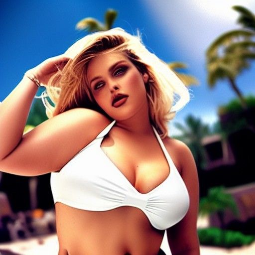 1990s Curvy Blonde Model in Dark Fantasy Style