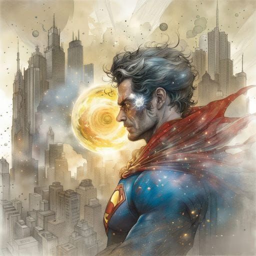 Superman Soaring Through the Sky