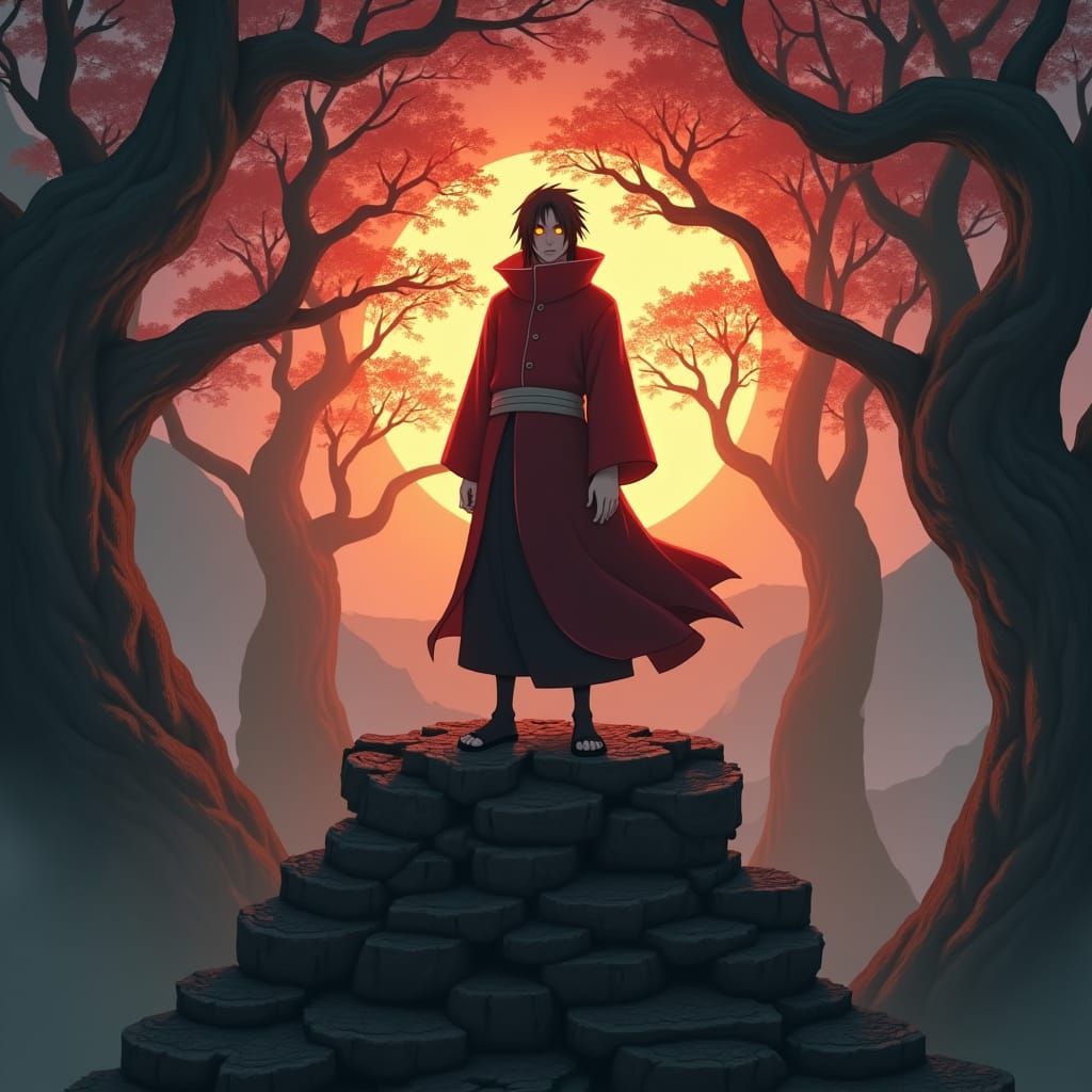 Itachi Uchiha on Ancient Forest Ruins