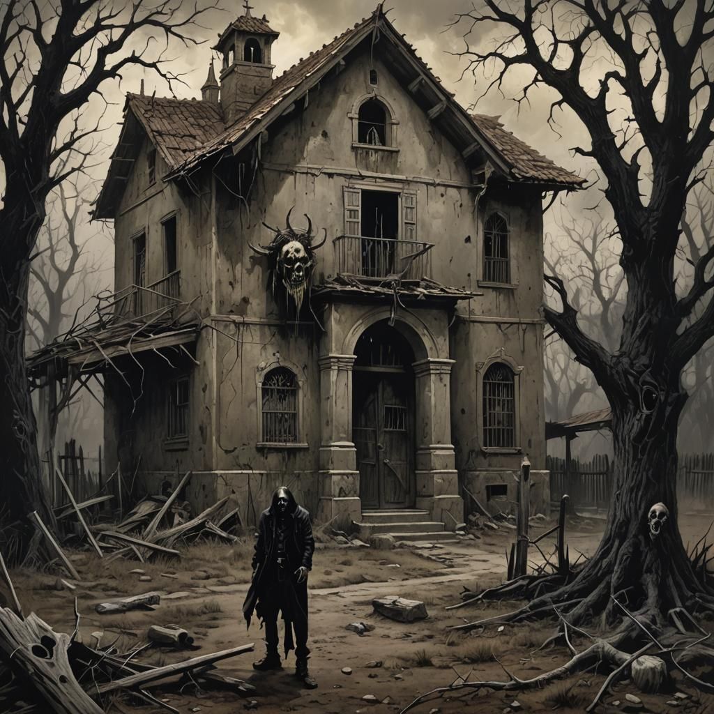 Gothic Haunted Spanish Ranch Horror Scene