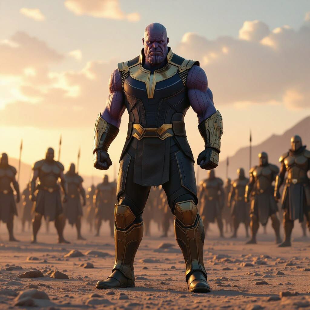 Thanos and Army on Alien World Cinematic Concept Art