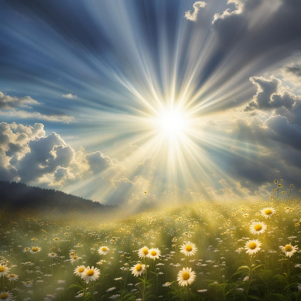 Divine Sunshine Breaks Through Heavenly Clouds
