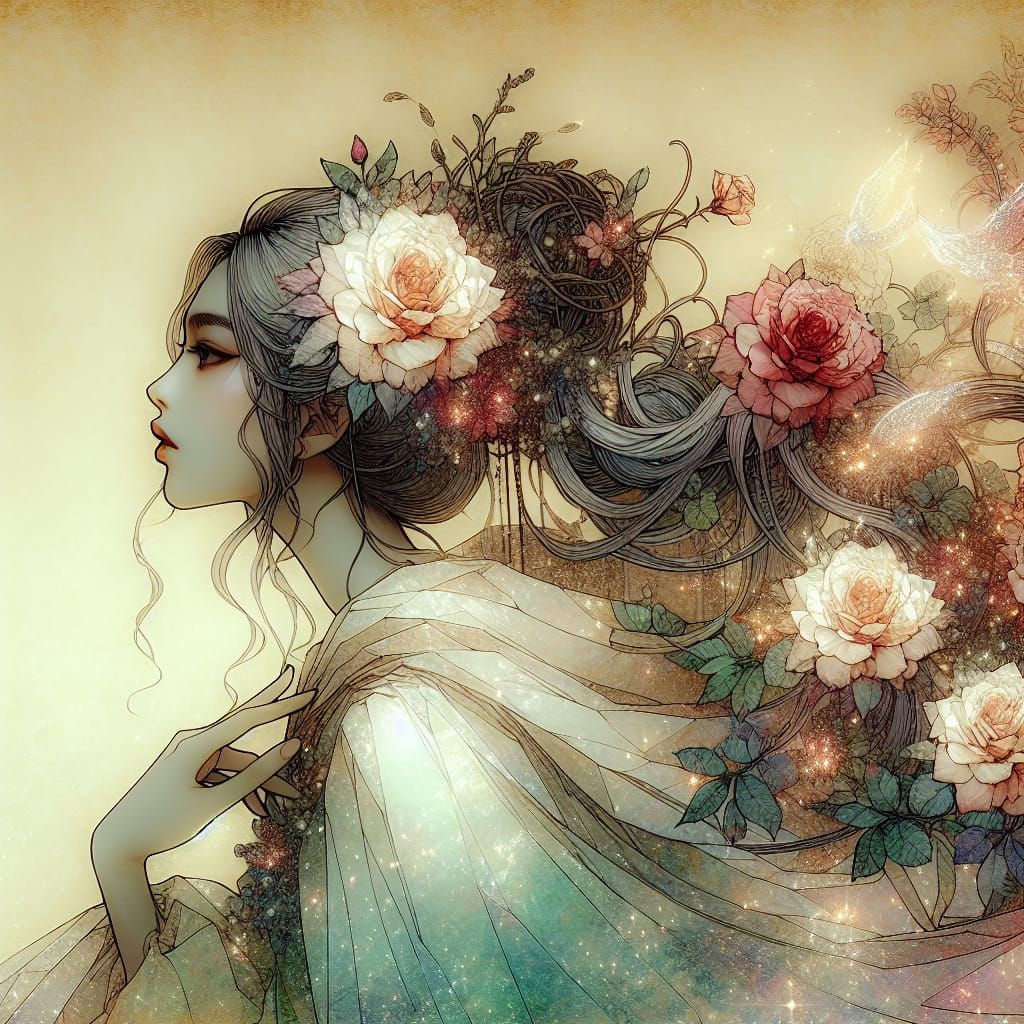 Regal Rose-Braided Princess in Enchanted High Fantasy