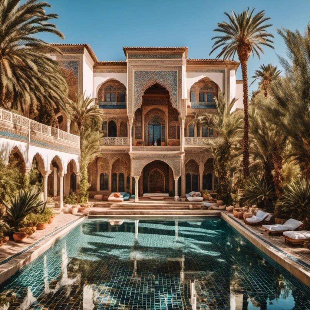 Moroccan Mansion by the Sea with Mosaic Garden